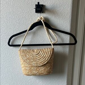 H&M Tan Straw Crossbody Bag